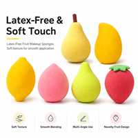 Juego de 3 Esponjas de Maquillaje en Forma de Fruta, Hipoalergénicas, Sin Látex, para Aplicar Maquillaje, Marca Privada, Venta al Por Mayor