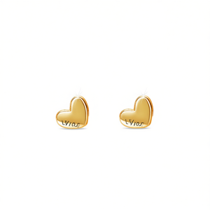 Orecchini a Cuore Lv105 Placcati Oro in Lega di Zinco, Gioielli Unisex Romantici alla Moda, Regalo per Donne e Uomini - Product Image 1