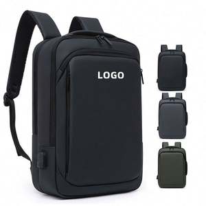 Sac à dos pour ordinateur portable 15,6 pouces pour homme, personnalisé OEM, sac à dos d'affaires fin, imperméable, en cuir, pour étudiants, voyage, antivol, sac à dos scolaire avec USB - Product Image 1