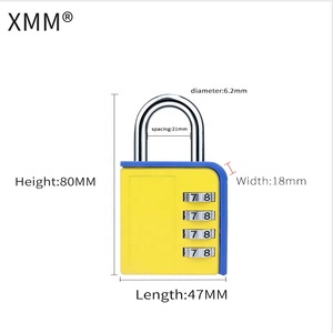 XMM 8072L <span class=keywords><strong>cadenas</strong></span> à combinaison à grand cadran avec mot de passe GYM 4 codes, <span class=keywords><strong>cadenas</strong></span> de sécurité pour le sport et la remise en forme, avec approvisionnement en usine, différentes couleurs - Product Image 1