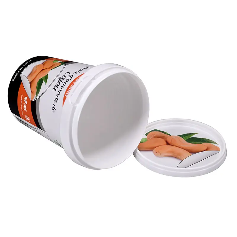 High quality customized plastic peanut butter container with iml label