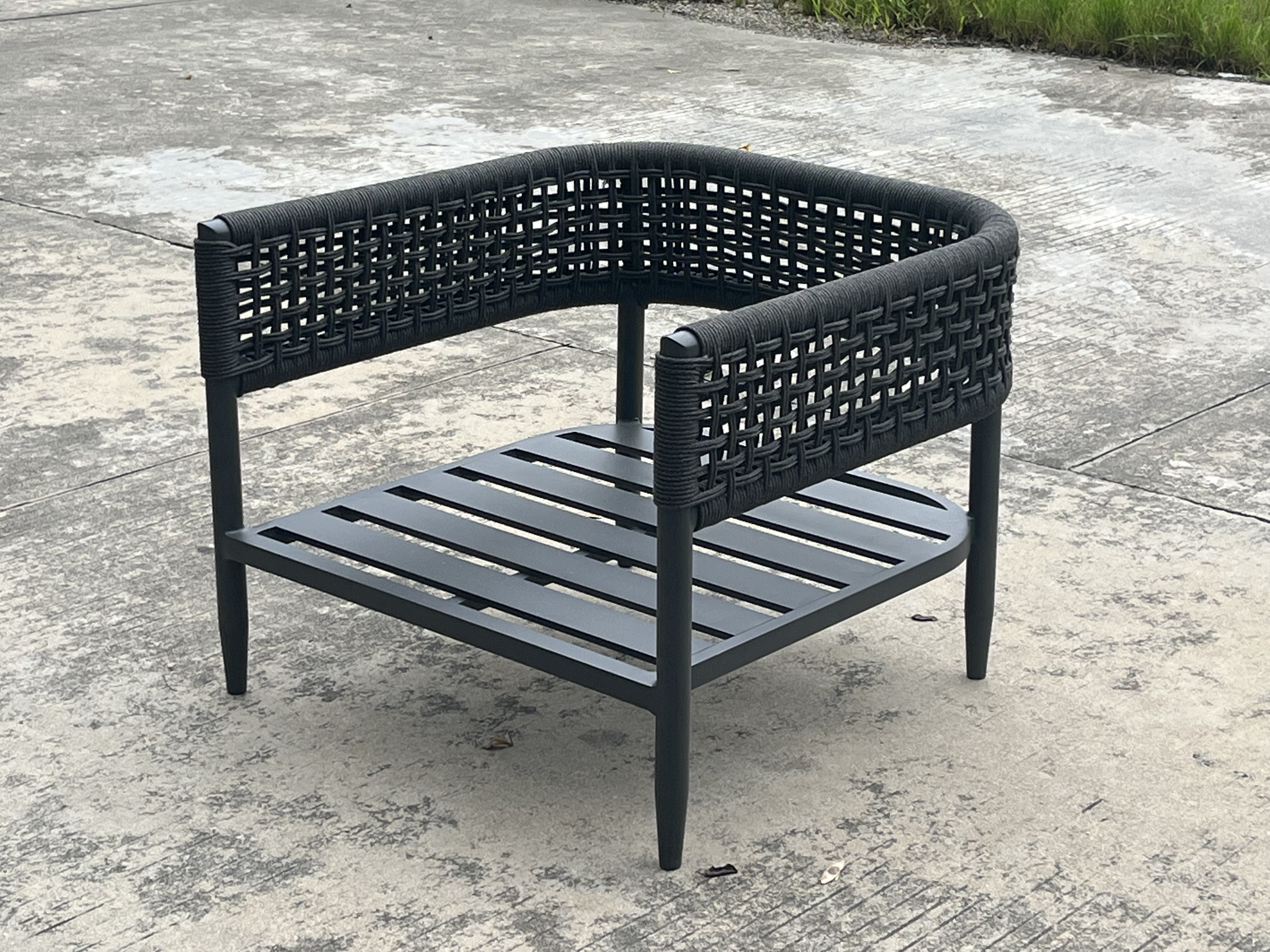 Rope furniture sofa Mixed outdoor aluminum casting patio sofa waterproof stain-proof garden sofa