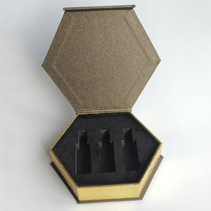 ROGOOD - Caja de Regalo Hexagonal de Lujo para Perfumes, con Cierre Magnético, Inserto de EVA Negro Personalizado, Papel Texturizado, P2123 - Product Image 5