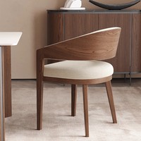 Chaise de salle à manger en bois de frêne nordique avec rembourrage doux, fauteuil moderne minimaliste pour la maison, l'hôtel, le restaurant