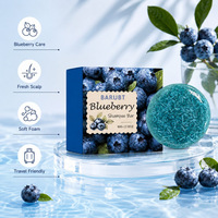 Perawatan Rambut Blueberry Shampoo Bar Membersihkan Kulit Kepala Mengontrol Minyak Menyegarkan Melembapkan Tahan Lama Rambut Lembut dan Halus Sabun Rambut