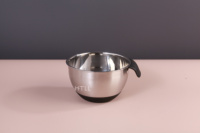 Ensemble de bols à salade en silicone avec bol en acier inoxydable Poignée noire Tapis antidérapant-Outils de cuisson de cuisine Technique en métal poli