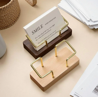 Boîte à notes de bureau en bois de noyer noir et hêtre, écologique, porte-cartes de visite en bois massif, finition brillante, style classique