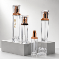 Flacon en verre givré plaqué or rose 15ml 30ml pour lotion, gravure personnalisée, vide, pour cosmétiques, spray, tonique facial, essence