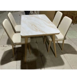 Juego de Muebles de Comedor Metálicos Contemporáneos con Mesa de Patas de Hierro para Uso en Hogares Modernos, Hoteles y Restaurantes - Product Image 1