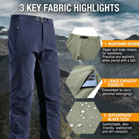 Pantalon Softshell Léger Coupe-Vent et Hydrofuge en Tissu Cordura pour Homme, Idéal pour l'Extérieur et la Randonnée, avec Fermeture Éclair et Techniques de Tissage