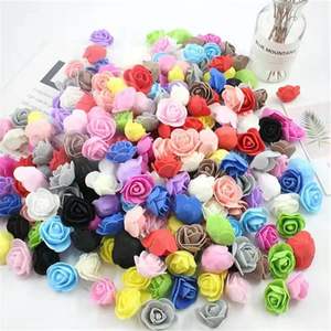 ดอกกุหลาบ 100 ชิ้น ขนาด 3.5 ซม. ดอกไม้ประดิษฐ์จากโฟม สำหรับตกแต่งกล่องขนมงานแต่งงาน อุปกรณ์ตกแต่ง ดอกไม้ปลอม - Product Image 1