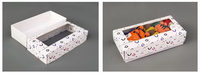Boîte de rangement en papier artistique avec fenêtre et gaufrage, motif de dessin animé mignon, matériau durable pour le rangement des chaussettes pour enfants et l'emballage de cadeaux