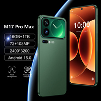 Smartphone Android M17 Pro Max avec bandes 5G LTE mondiales, écran de 7,3 pouces, processeur Déca-Core, stockage de 1 To, 16 Go de RAM, double carte SIM, appareil photo arrière de 108 Mpx