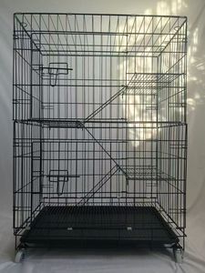 Cage en fer classique personnalisée pour petits animaux de compagnie produits en métal plateau en plastique à bouton solide pour chat chien ours en peluche poméranien - Product Image 3