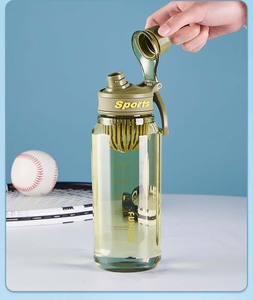 Botella de Agua Deportiva Portátil Ecológica, Vasos de Plástico Minimalistas con Tapa y Asa, Separador de Té Práctico de <span class=keywords><strong>750</strong></span>-1000 ml para Exteriores - Product Image 4