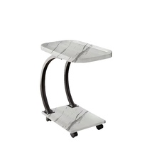 Table d'angle de réfrigérateur de forme circulaire simple Table de canapé d'angle de balcon créative Table d'angle triangulaire d'art minimaliste