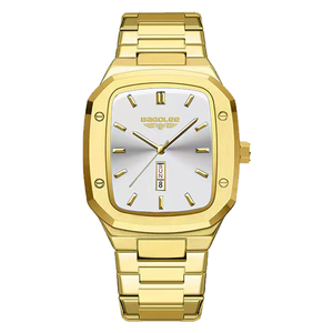 Men's Dual-calendar Square <b>Watches</b> Business <b>Rectangular</b> Dial Waterproof Quartz <b>Watch</b> Steel Strap Week Calendar Wristwatches - Product Image 2