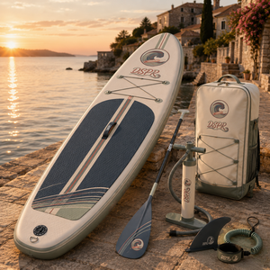 La planche de SUP écologique et portable possède des étapes de gonflage simples pour vous permettre de commencer des jeux aquatiques en peu de temps. - Product Image 2