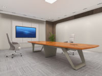 Table de conférence modulaire moderne en mélamine KALN 4 pour 12 personnes, mobilier élégant pour salle de réunion de bureau, hôpital, salon