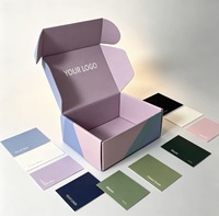 Boîte d'expédition pliable en carton ondulé avec impression de logo intérieure, personnalisable en couleur, pour accessoires cosmétiques, petits cadeaux