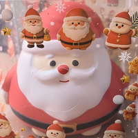 Jouet Squishy Géant Écologique Adorable Père Noël Bonhomme de Neige Renne Anti-Stress avec Boîte Cadeau