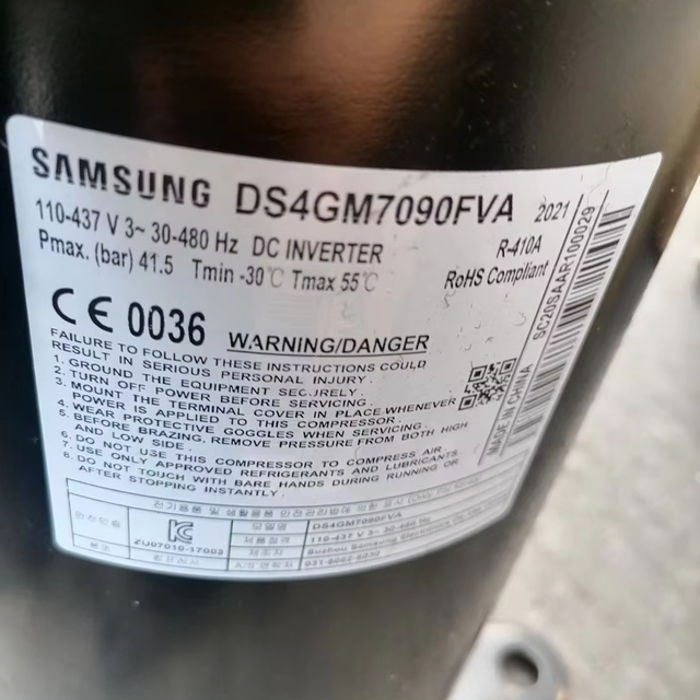 110V-437v Made in CHINA DC Inverter Type R410A SAMSUNG Scroll Compressor Model DS4GM7090FVA