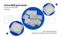 Filtro de Membrana de MCE Estéril de 47 mm, 0.45 µm, 0.22 µm, con Rejilla, Blanco y Negro, Mezcla de Ésteres de Celulosa para Análisis Microbiológicos