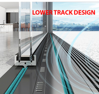 Fenêtres coulissantes fixes panoramiques extra-larges Eloyd, cadre en alliage d'aluminium insonorisé, design moderne, grille en acier inoxydable