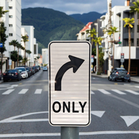 Panneaux de signalisation routière en aluminium, rectangulaires, blancs, avec film réfléchissant de quatrième qualité, imprimés UV, 60 cm, personnalisables