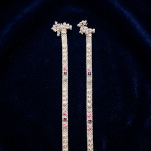 Women's Trendy Silver Indian Fashion Anklets with Circling Setting Made in India - Product Image 2