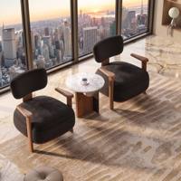 Fauteuil de salon moderne et simple, minimaliste, en bois massif, pour salon, chambre, appartement, bureau à domicile, salle à manger, écologique, individuel