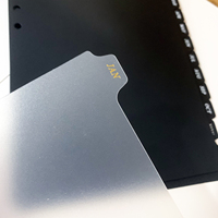 A5/A6 PP Diviseur mensuel avec onglet imprimé 6 anneaux Pages d'index cahier pour planificateur noir/blanc/givré cadeau en plastique