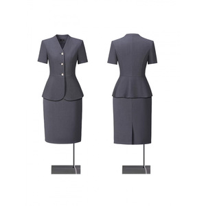Women's V-neck Short Sleeve Blazer Skirt Suit Set Formal Summer Work Wear Commute Style My82322109 - Product Image 1