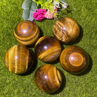 Vente en gros de boule de cristal naturel pierre de guérison sphère de pierre d'oeil de tigre jaune pour la collection