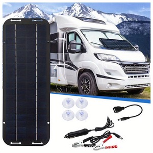 Panneau solaire 6W 5V en silicium monocristallin 12-24V IP65, accessoires de chargeur de batterie de voiture pour l'extérieur - Product Image 1
