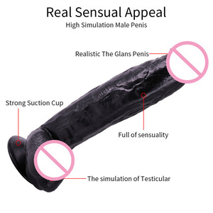 <span class=keywords><strong>Dildo</strong></span> realistici neri da <span class=keywords><strong>12</strong></span> pollici per i giocattoli del sesso del <span class=keywords><strong>Dildo</strong></span> della masturbazione delle donne - Product Image 4