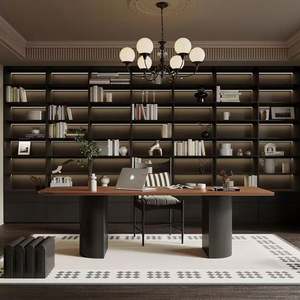 Bibliothèque ouverte en bois de la série Dark personnalisée, grand espace, bibliothèque française pour la maison, le bureau, l'hôtel, l'école - Product Image 5