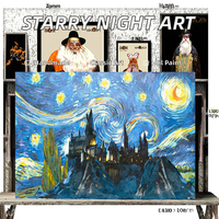 Reproduction de nuit étoilée de qualité muséale faite à la main célèbre paysage peinture à l'huile toile classique Vincent Van Gogh's 'Starry