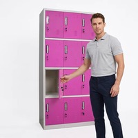 Armoire de rangement commerciale pliable à 12 portes en fer verrouillable pour vêtements, idéale pour salle de sport, école, bureau, appartement, hôpital, salon moderne
