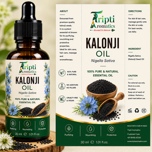 Huile de graines de Kalonji pure pressée à froid, huile végétale naturelle pour mélanges capillaires, soins du visage, conditionnement de la peau, massage corporel, soins du cuir chevelu - Product Image 1