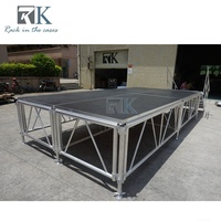 Scène de spectacle en aluminium avec garde-corps réglable en hauteur 4 pieds * 8 pieds antidérapante