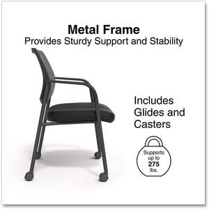 Sillón de invitados contemporáneo negro con respaldo de malla y diseño plegable - Product Image 6