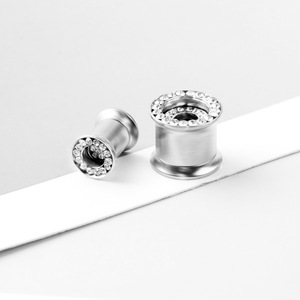 8-18mm Élégant Acier Inoxydable Incrusté <span class=keywords><strong>Double</strong></span> Rangée Foret Rond En Métal <span class=keywords><strong>Oreille</strong></span> Ensemble Piercing Piercing <span class=keywords><strong>Oreille</strong></span> Expander - Product Image 5