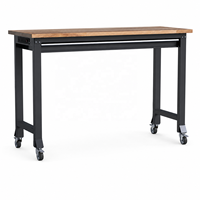 Banc de travail d'atelier industriel avec plateau en bois et pieds en acier, personnalisable OEM, capacité de charge de 200 kg pour l'assemblage et la réparation