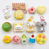 Jouet Squishy en PU à montée lente, imitation alimentaire de dessin animé, pendentif cristal, super doux, Mochi à presser, anti-stress, PVC, sachet surprise