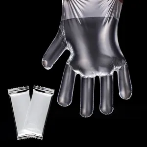 Guantes desechables de polietileno empaquetados individualmente, herramientas para teñir el cabello