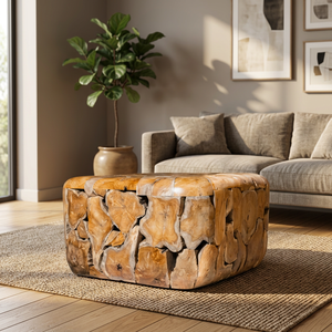 ARTERRA Premium Living Room Home Furniture Modern Design Handcrafted Artisan Rustic Teak Root <b>Cube</b> Coffee <b>Table</b> Indonesia - Product Image 3