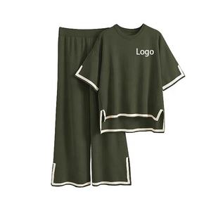 Summer Autumn New Arrivals Two Piece Set Women Fashion <strong>Clothing</strong> Women's Lounge Pants &amp; Trousers Top Suits Lady Casual Set Suits - Product Image 1