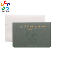 Diseño de Tarjeta de Agradecimiento con Sobre Personalizado de Lujo de Alta Gama de 157 g/m², Logotipo Personalizado con Estampado Dorado en Caliente, Carta de Agradecimiento