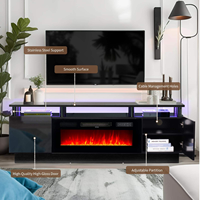 Cheminée électrique 5 niveaux de luminosité 36 LED couleur luxe haute brillance UV design moderne personnalisé table de support TV